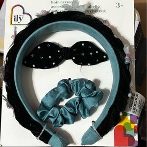 Disney Kids Jasmine Headband and Scrunchie Set - Black and Teal